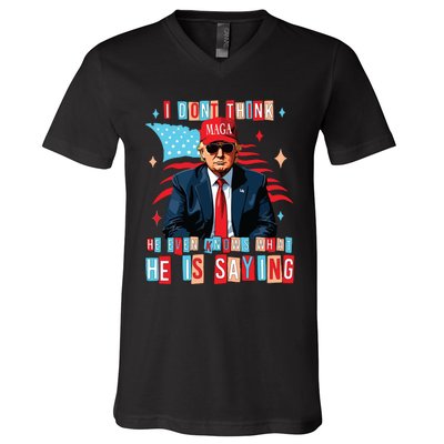 I Don’T Think He Even Knows What He Is Saying Biden Trump Debate Quote V-Neck T-Shirt