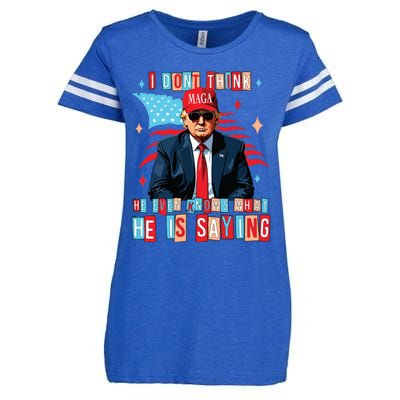 I Don’T Think He Even Knows What He Is Saying Biden Trump Debate Quote Enza Ladies Jersey Football T-Shirt