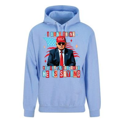 I Don’T Think He Even Knows What He Is Saying Biden Trump Debate Quote Unisex Surf Hoodie