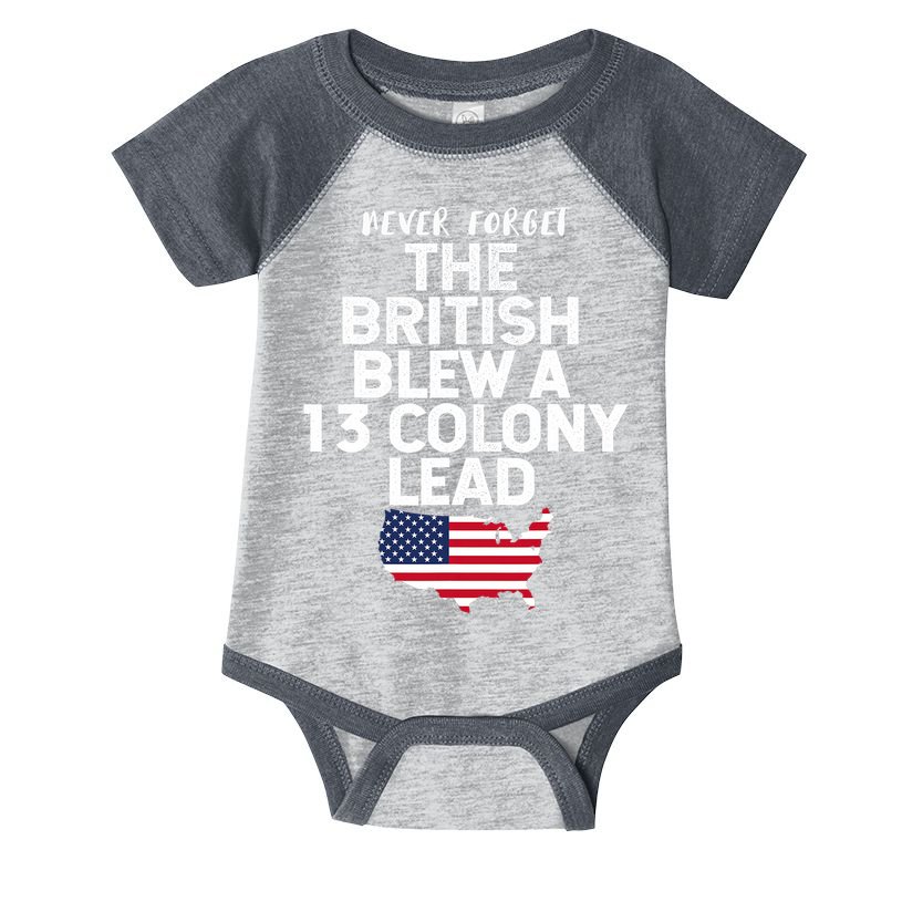 Independence Day The British Blew A Thirteen Colony Lead Funny 4th Of July Infant Baby Jersey Bodysuit