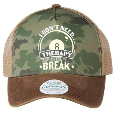 I Don't Theraapy I Just Need A Break Billiards Dad Gift For Father’s Day Legacy Tie Dye Trucker Hat