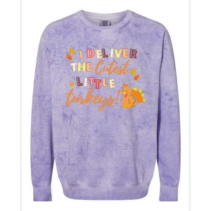 I Deliver The Cutest Little Turkeys NICU L&D Nurse Thankful Colorblast Crewneck Sweatshirt