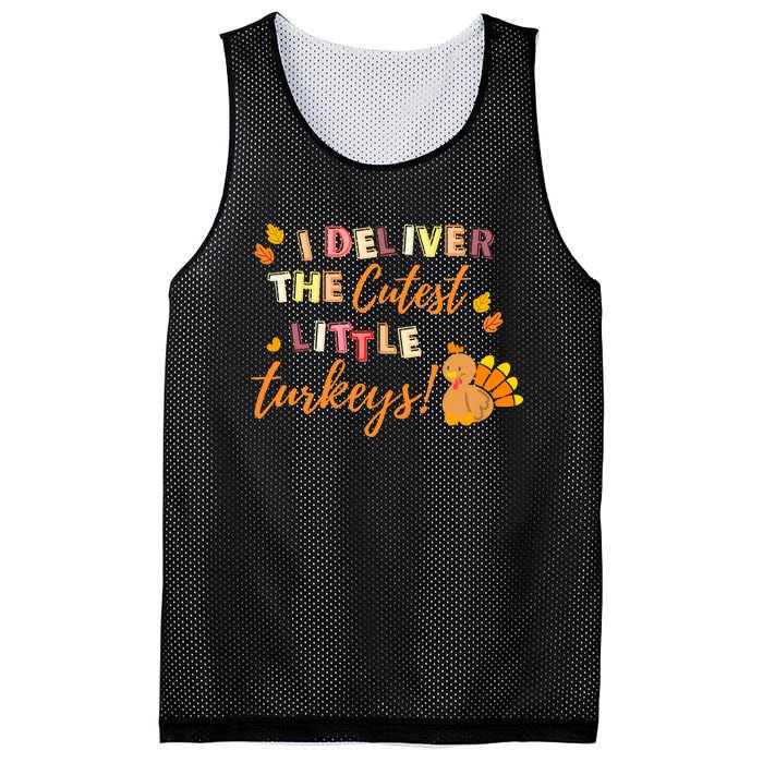 I Deliver The Cutest Little Turkeys NICU L&D Nurse Thankful Mesh Reversible Basketball Jersey Tank