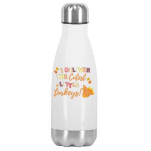 I Deliver The Cutest Little Turkeys NICU L&D Nurse Thankful Stainless Steel Insulated Water Bottle