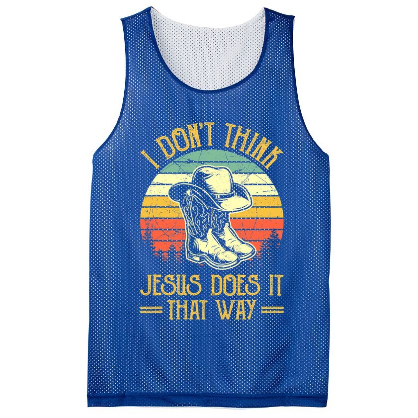 I Don't Think Jesus Does It That Way Southern Western Mesh Reversible Basketball Jersey Tank