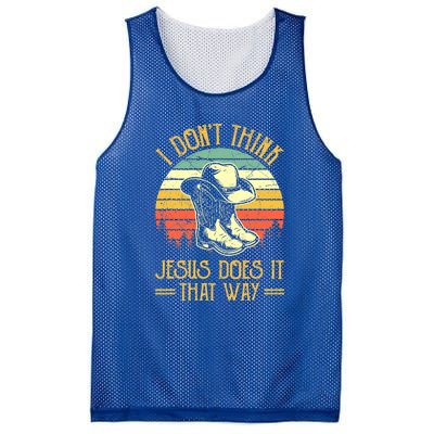 I Don't Think Jesus Does It That Way Southern Western Mesh Reversible Basketball Jersey Tank