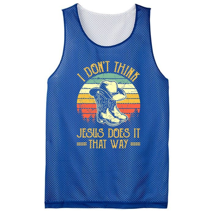 I Don't Think Jesus Does It That Way Southern Western Mesh Reversible Basketball Jersey Tank