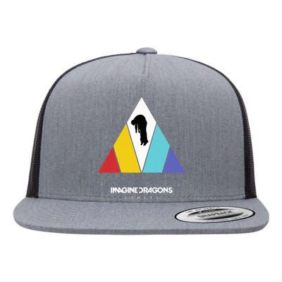 I.M.A.G.I.N.E. D.R.A.G.O.N.S Triangle Logo Red Yellow Mint Purple Flat Bill Trucker Hat