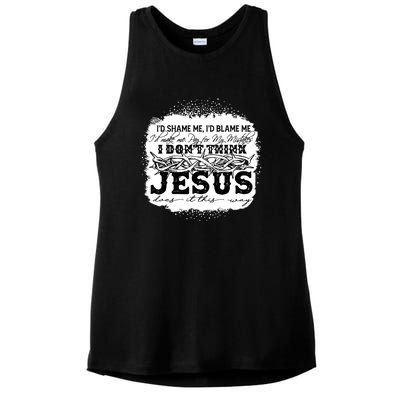 I Don't Think Jesus Does It That Way Bleached Christian Ladies PosiCharge Tri-Blend Wicking Tank