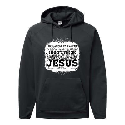 I Don't Think Jesus Does It That Way Bleached Christian Performance Fleece Hoodie