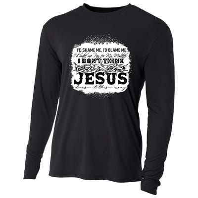 I Don't Think Jesus Does It That Way Bleached Christian Cooling Performance Long Sleeve Crew