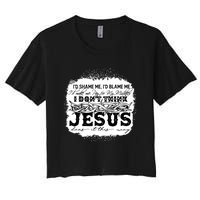 I Don't Think Jesus Does It That Way Bleached Christian Women's Crop Top Tee