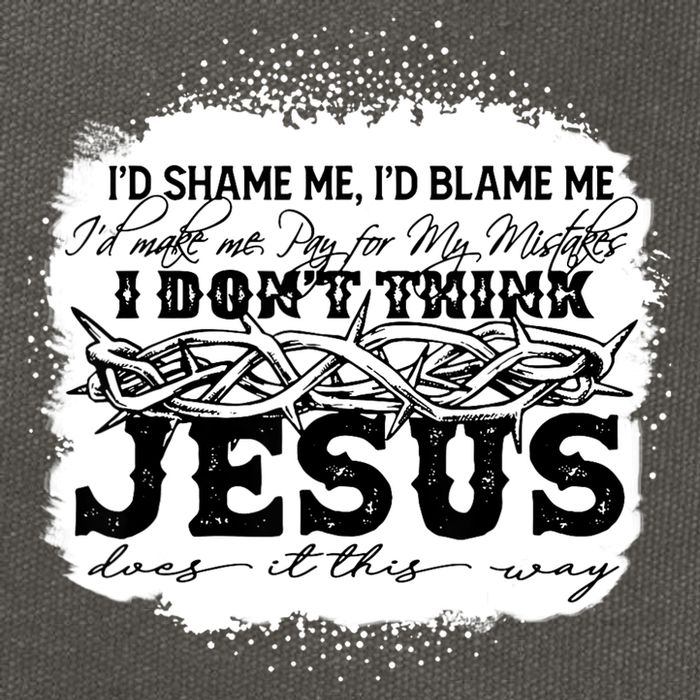 I Don't Think Jesus Does It That Way Bleached Christian Cotton Canvas Backpack