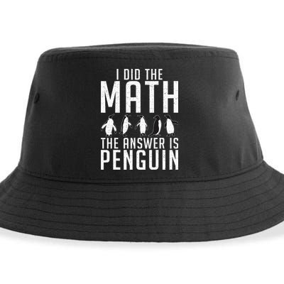 I did the Math the Answer is Penguin funny Sustainable Bucket Hat