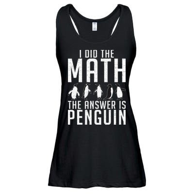 I did the Math the Answer is Penguin funny Ladies Essential Flowy Tank