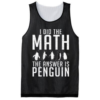 I did the Math the Answer is Penguin funny Mesh Reversible Basketball Jersey Tank