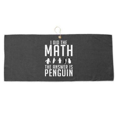 I did the Math the Answer is Penguin funny Large Microfiber Waffle Golf Towel