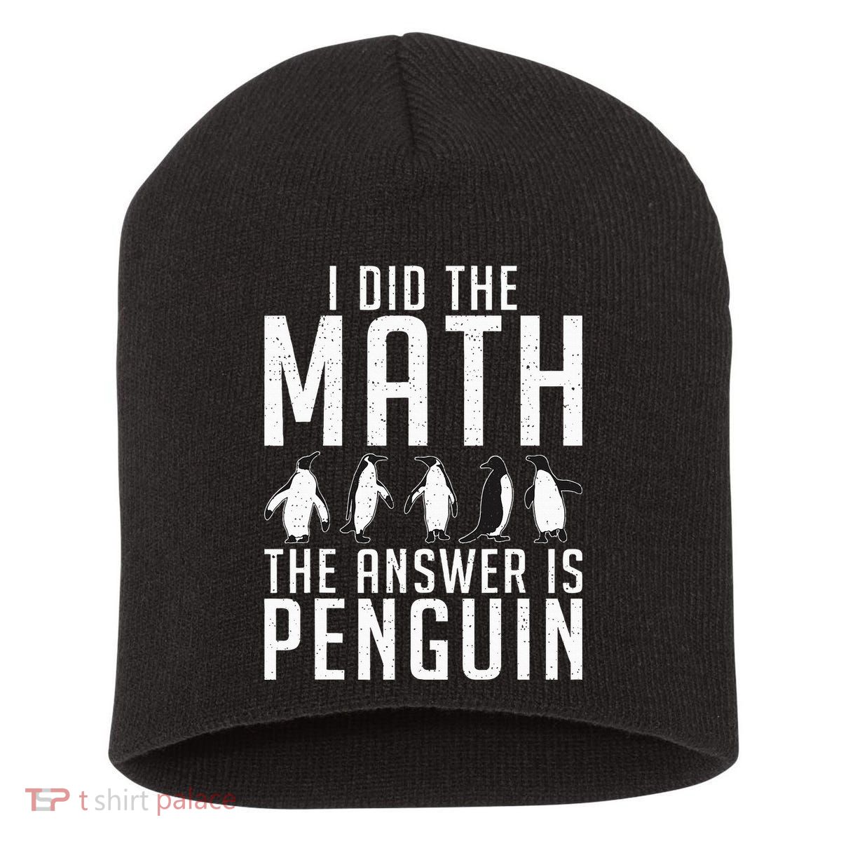 I did the Math the Answer is Penguin funny Short Acrylic Beanie