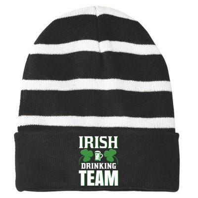 Irish Drinking Team Striped Beanie with Solid Band