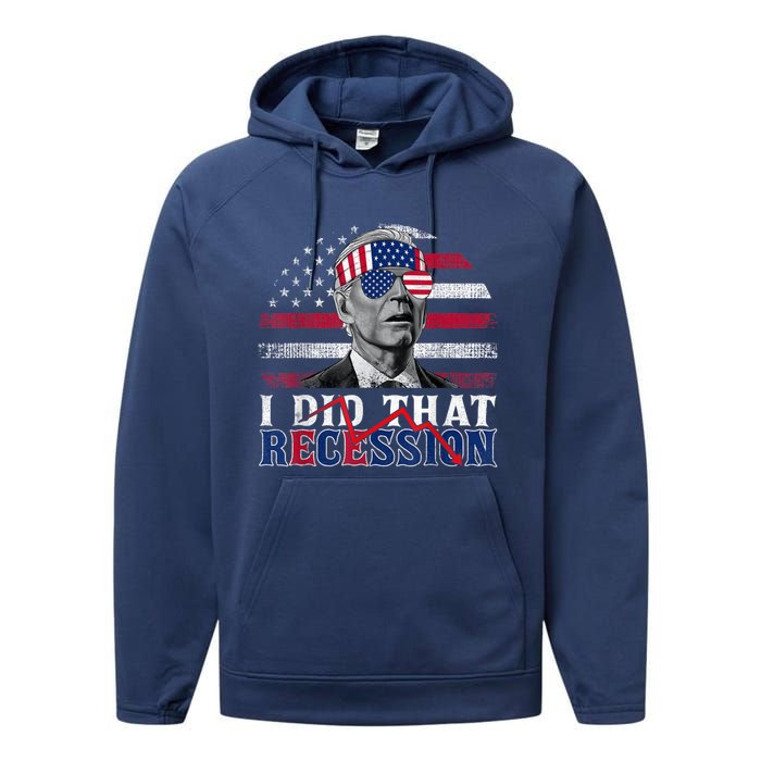 I Did That Biden Recession Funny Anti Biden Performance Fleece Hoodie