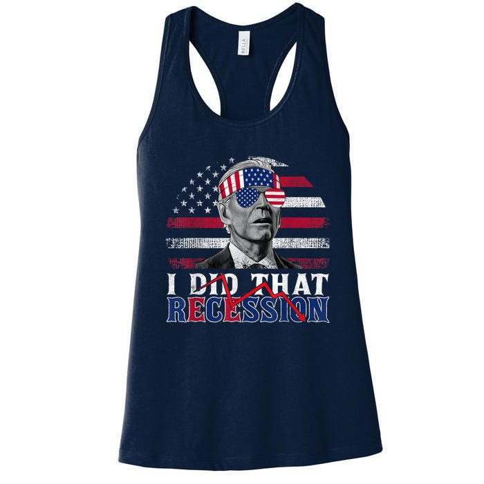 I Did That Biden Recession Funny Anti Biden Women's Racerback Tank