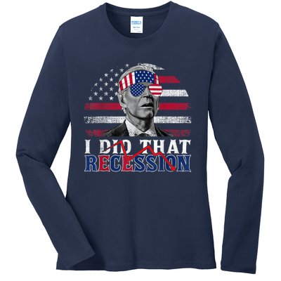 I Did That Biden Recession Funny Anti Biden Ladies Long Sleeve Shirt