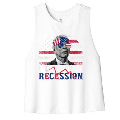 I Did That Biden Recession Funny Anti Biden Women's Racerback Cropped Tank