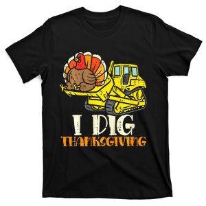 I Dig Thanksgiving Bulldozer Little Thanksgiving T-Shirt