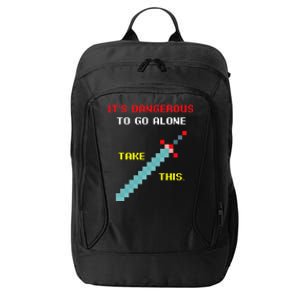 Its Dangerous To Go Alone Funny Gamer Video Game City Backpack