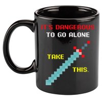 Its Dangerous To Go Alone Funny Gamer Video Game 11oz C Handle Ceramic Mug