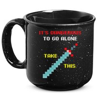 Its Dangerous To Go Alone Funny Gamer Video Game 15oz Campfire Ceramic Mug