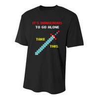 Its Dangerous To Go Alone Funny Gamer Video Game Youth Performance Sprint T-Shirt