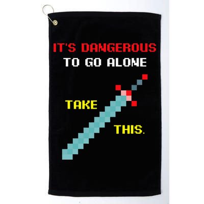 Its Dangerous To Go Alone Funny Gamer Video Game Golf Towel