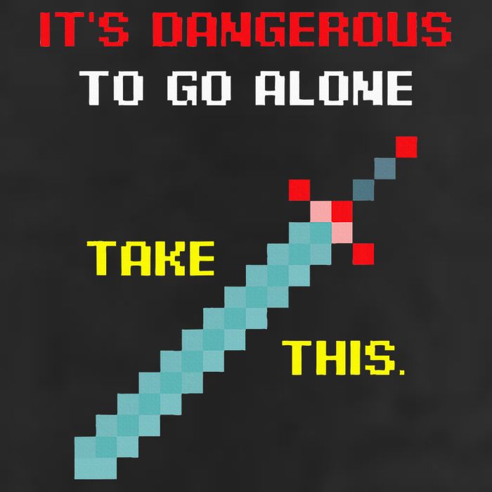 Its Dangerous To Go Alone Funny Gamer Video Game Golf Towel