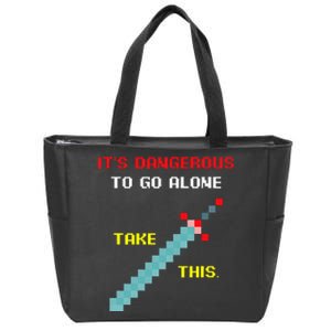 Its Dangerous To Go Alone Funny Gamer Video Game Zip Tote Bag