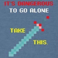 Its Dangerous To Go Alone Funny Gamer Video Game Garment-Dyed Sweatshirt