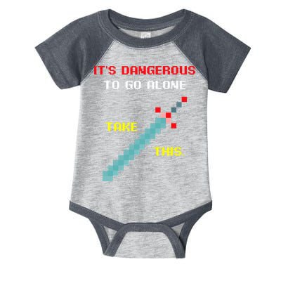 Its Dangerous To Go Alone Funny Gamer Video Game Infant Baby Jersey Bodysuit