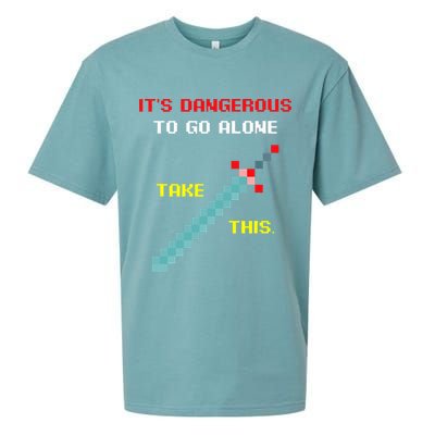 Its Dangerous To Go Alone Funny Gamer Video Game Sueded Cloud Jersey T-Shirt