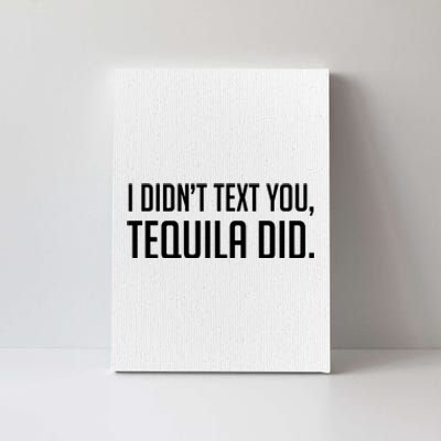 I Didnt Text You Tequila Did Funny Canvas