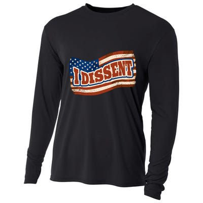 I Dissent USA Flag Vintage Cooling Performance Long Sleeve Crew