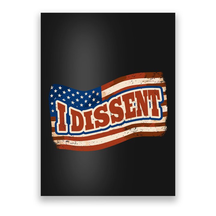 I Dissent USA Flag Vintage Poster