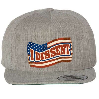 I Dissent USA Flag Vintage Wool Snapback Cap