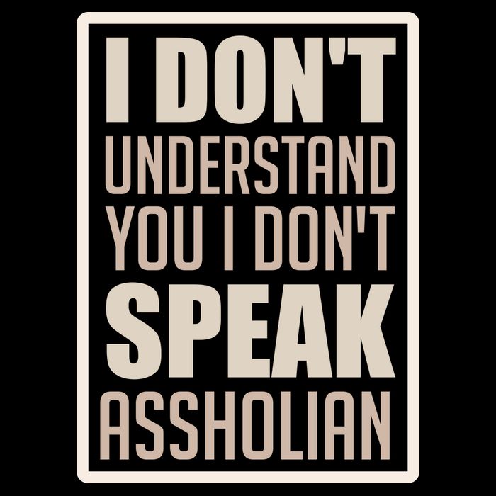 I Don't Understand You I Don't Speak Assholian Funny Button
