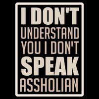 I Don't Understand You I Don't Speak Assholian Funny Flatbill Hat