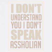 I Don't Understand You I Don't Speak Assholian Funny Garment-Dyed Sweatshirt