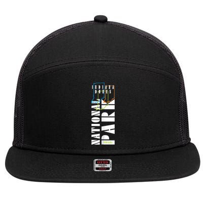 Indiana Dunes Us National Park Nature Lover Hiking Souvenir Great Gift 7 Panel Mesh Trucker Snapback Hat