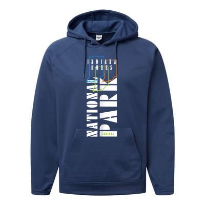 Indiana Dunes Us National Park Nature Lover Hiking Souvenir Great Gift Performance Fleece Hoodie