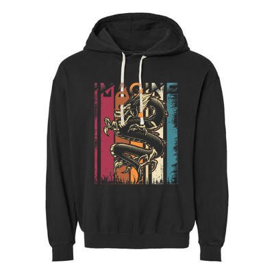 Imagine Dragon Vintage Cool Art Garment-Dyed Fleece Hoodie