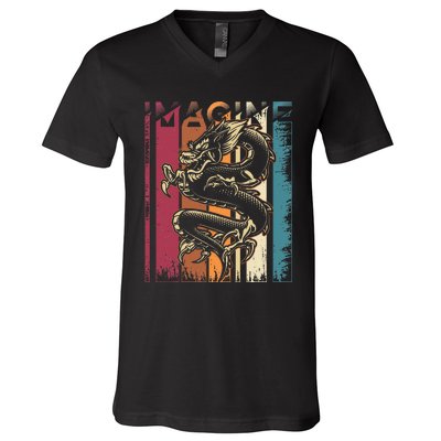 Imagine Dragon Vintage Cool Art V-Neck T-Shirt