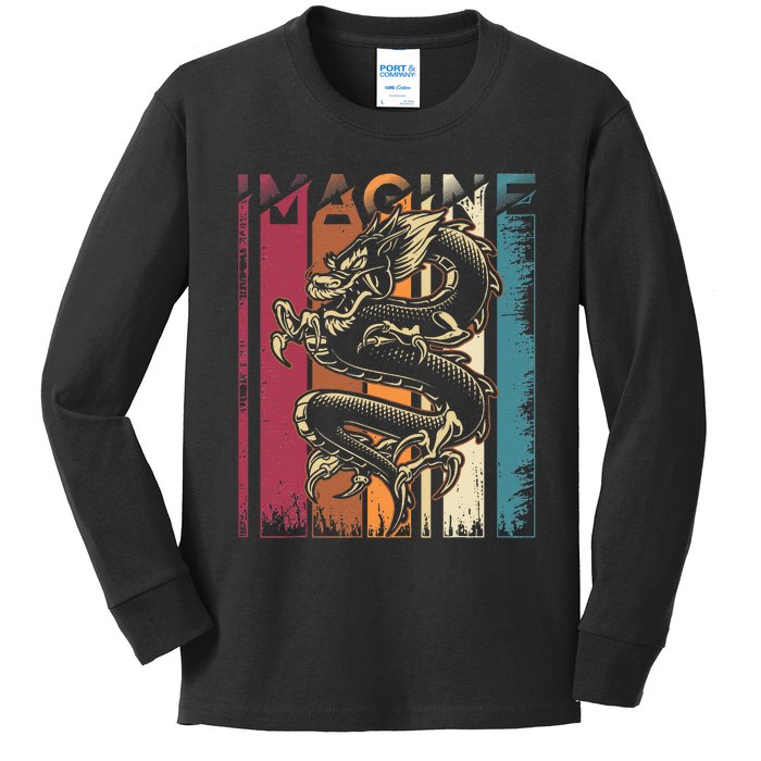 Imagine Dragon Vintage Cool Art Kids Long Sleeve Shirt